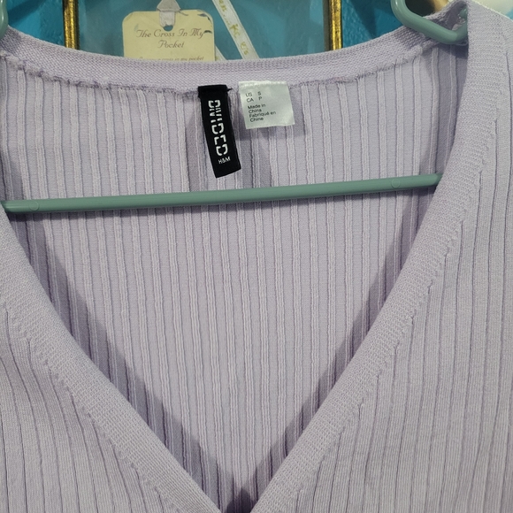 H&M Lilac Ribbed Cardigan - Picture 4 of 5